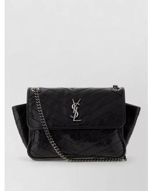 Saint Laurent Niki Leather Clutch Bag - Black