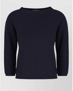 Fabiana Filippi Wool Blend Jumper Long Sleeves Round Neck - Blue