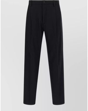 Department 5 Wool Cashmere Straight-Leg Tailored Trousers - Blue