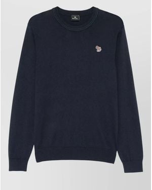 Paul Smith Crew Neck Cotton Blend Jumper - Blue