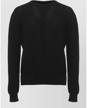 Rick Owens Ribbed Wool Crewneck Jumper - Black