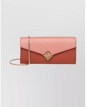 Fendi Continental Wallet Chain Strap - Pink