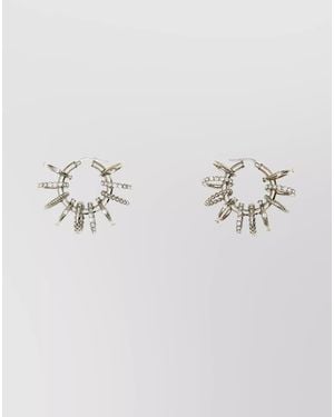 AMINA MUADDI Crystal-Embellished Hoop Earrings - Metallic