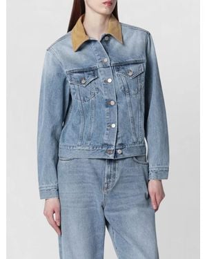 Rohe Jacket Contrast Collar Chest Pockets Long Sleeves - Blue