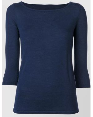 LA ROSE Merino Wool 3/4 Sleeve T-Shirt - Blue