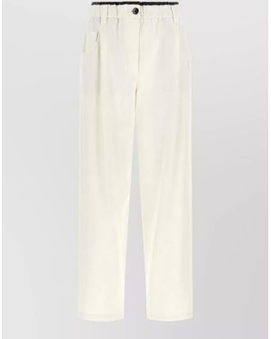 Brunello Cucinelli Cotton Straight-Leg Pants - White