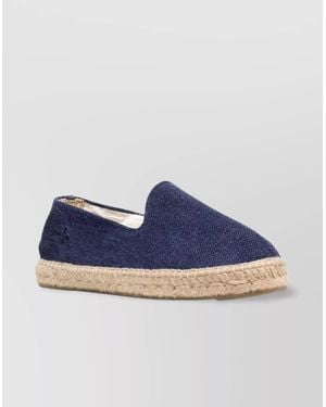 Manebí Lahavana Canvas Espadrilles With Braided Raffia Sole - Blue