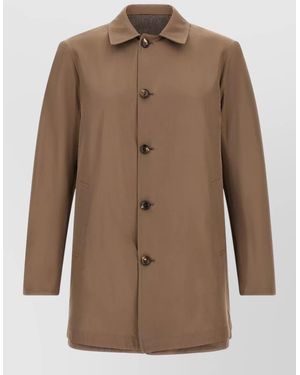 Pal Zileri Wool Reversible Waterproof Lightweight Jacket - Brown