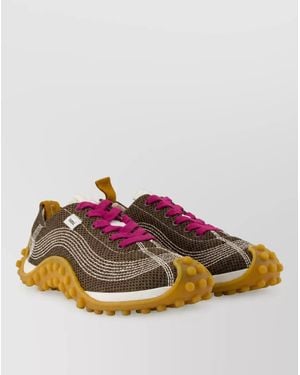 Ami Paris Mesh Low-Top Sneakers - Pink