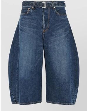 Sacai Denim Wide-Leg Jeans - Blue