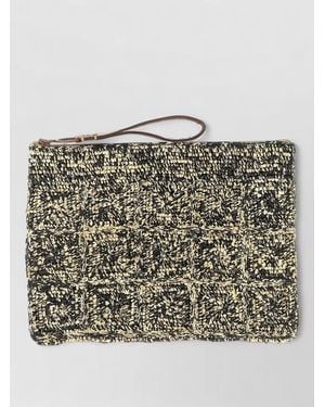 IBELIV Raffia Crochet Clutch Bag - Metallic