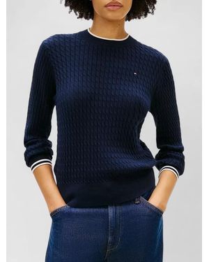 Tommy Hilfiger Cable-Knit Cotton Jumper - Blue