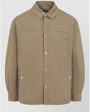 Mordecai Overshirt Dropped Shoulders Long Sleeves Polyester - Natural