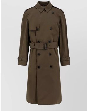Burberry Organic Cotton Double-Breasted Belted Trench Coat - Brown