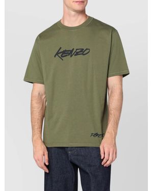 KENZO Crew Neck Logo Graphic Print Short Sleeves - Green