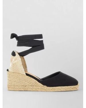 Castañer Espadrille Closed Toe Wedge Heel Shoe - Blue