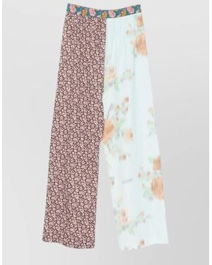 Moschino Wide Leg Trousers Colour Block Stripes - White