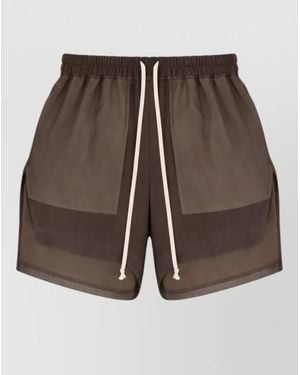 Rick Owens Silk Short Shorts - Brown
