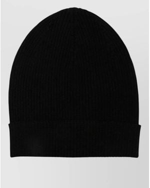 Rick Owens Stretch Fit Ribbed Texture Hat - Black
