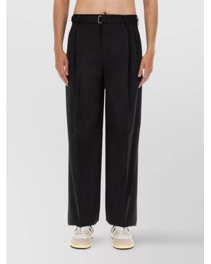Lanvin Wool Wide-Leg Pants - Black