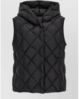 Weekend by Maxmara Quilted Hooded Puffer Vest - Black