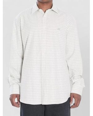 Celine Checked Cotton Regular-Fit Long-Sleeve Shirt - White