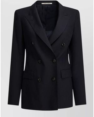Tagliatore Silk-Blend Double-Breasted Blazer - Blue