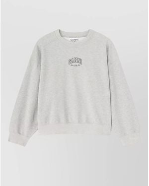 Ganni Logo-Print Sweatshirt - White