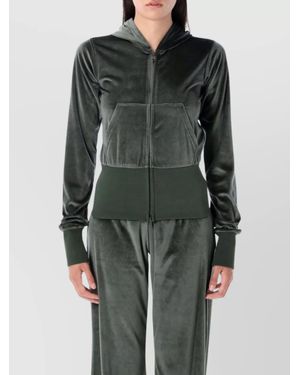 Balenciaga Bistretch Velvet Zip-Up Hoodie - Green
