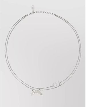 Dior Double Chain Bow Detail Bracelet Set - White