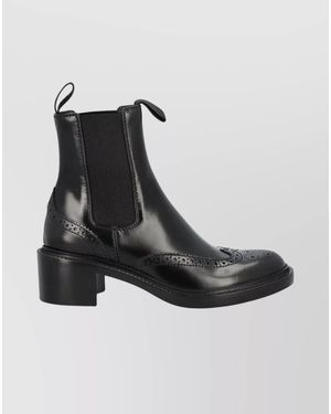 Saint Laurent Leather Chelsea Boots - Black