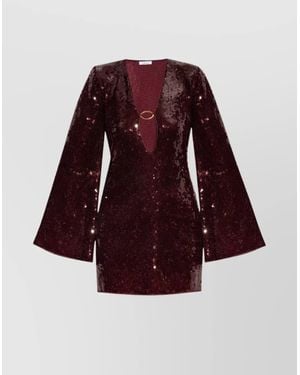 ワンピース OSEREE MARYLIN KAFTAN MINI DRESS IN SEQUINNED TULLE Oseree Lumiere O-Kaftan Dress in Sand | FWRD