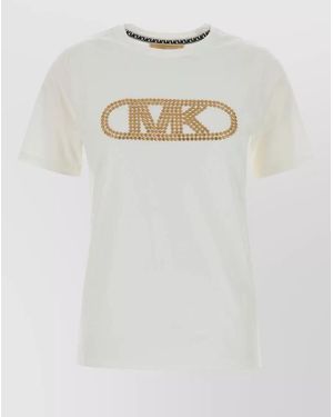Michael Kors Cotton T Shirt Short Sleeves Round Neck - White