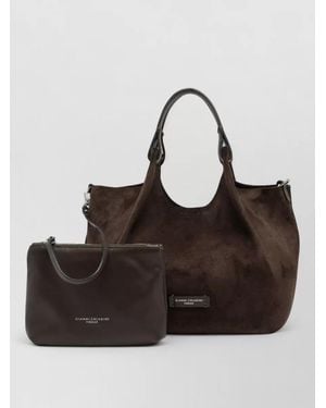 Gianni Chiarini Dua Tote Bag Detachable Strap Top Handles - Brown