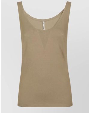 Petar Petrov Knit Tank Top Scoop Neck Sleeveless - Natural