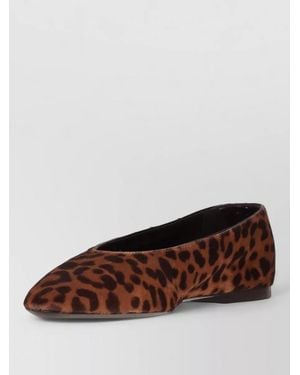 Saint Laurent Ballerina Shoes Pointed Toe Animal Print - Brown