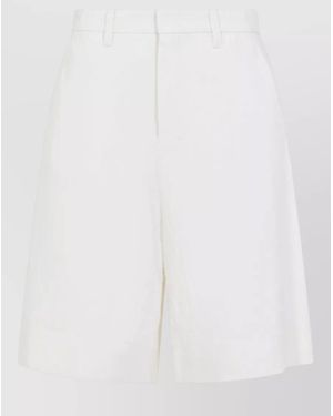 Max Mara High-Rise Straight-Leg Bermuda Shorts - White