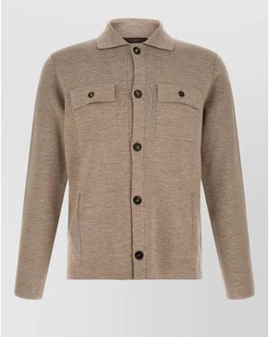 Zanone Virgin Wool Shirt Jacket - Natural