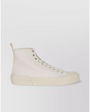 Jil Sander Cotton Canvas High-Top Trainers - Natural