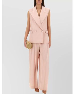 Nina Ricci Slim-Fit Double-Breasted Sleeveless Jacket - Pink