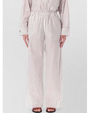 By Malene Birger Striped Poplin Wide Leg Lounge Trousers - Pink