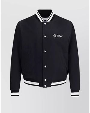 Off-White c/o Virgil Abloh Cotton Varsity Bomber Jacket - Blue