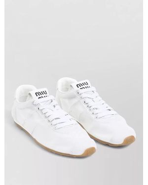 Miu Miu Lace Up Sneakers Retro Inspired Design - White