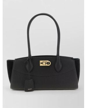 Ferragamo The Studio Soft Leather Tote Bag - Black