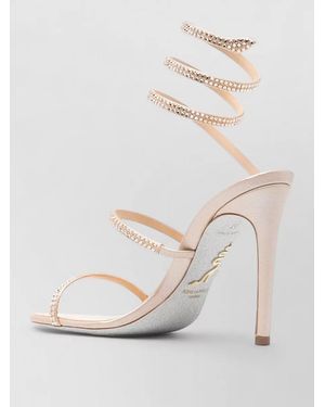 Rene Caovilla Cleo Court Shoes Embellished Straps Open Toe - White
