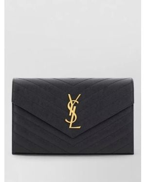 Saint Laurent Kate Leather Clutch Bag - Black