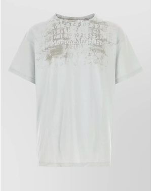 Maison Margiela Ice Cotton Crew Neck Graphic T-Shirt - White