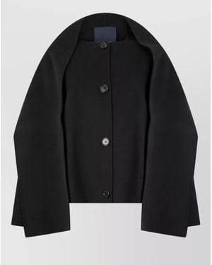 Max Mara Virgin Wool Cape - Black