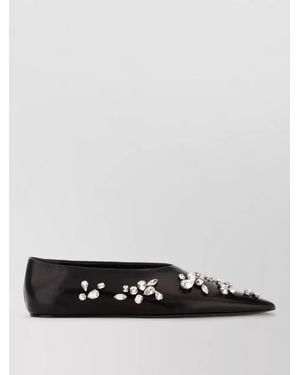 Jil Sander Leather Ballerina Shoes - White
