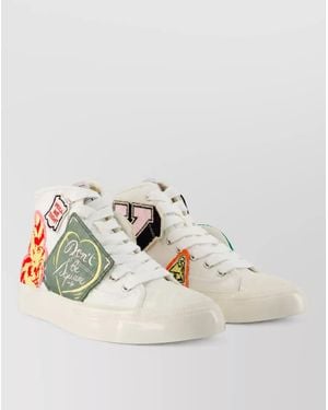 KENZO Cotton High-Top Lace-Up Trainers - Multicolour